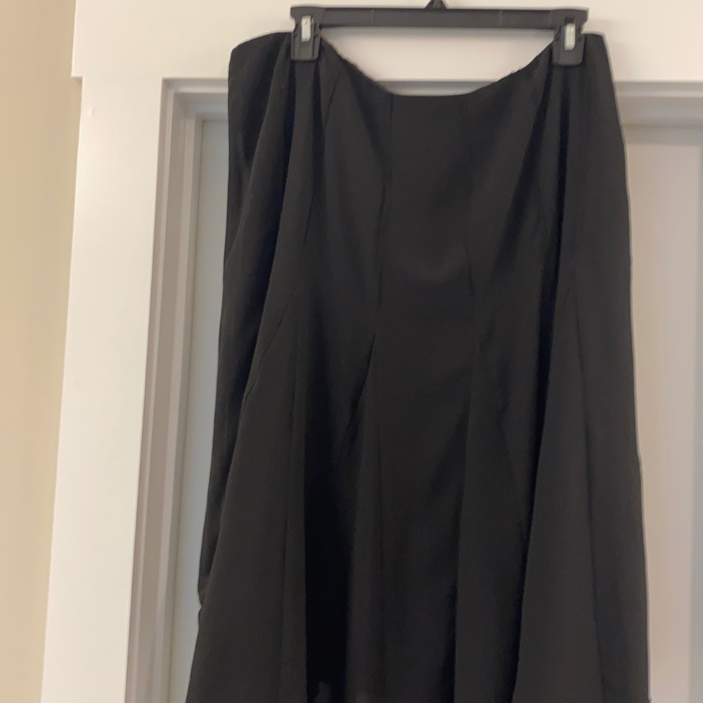 Black A-line skirt with chiffon overlay
